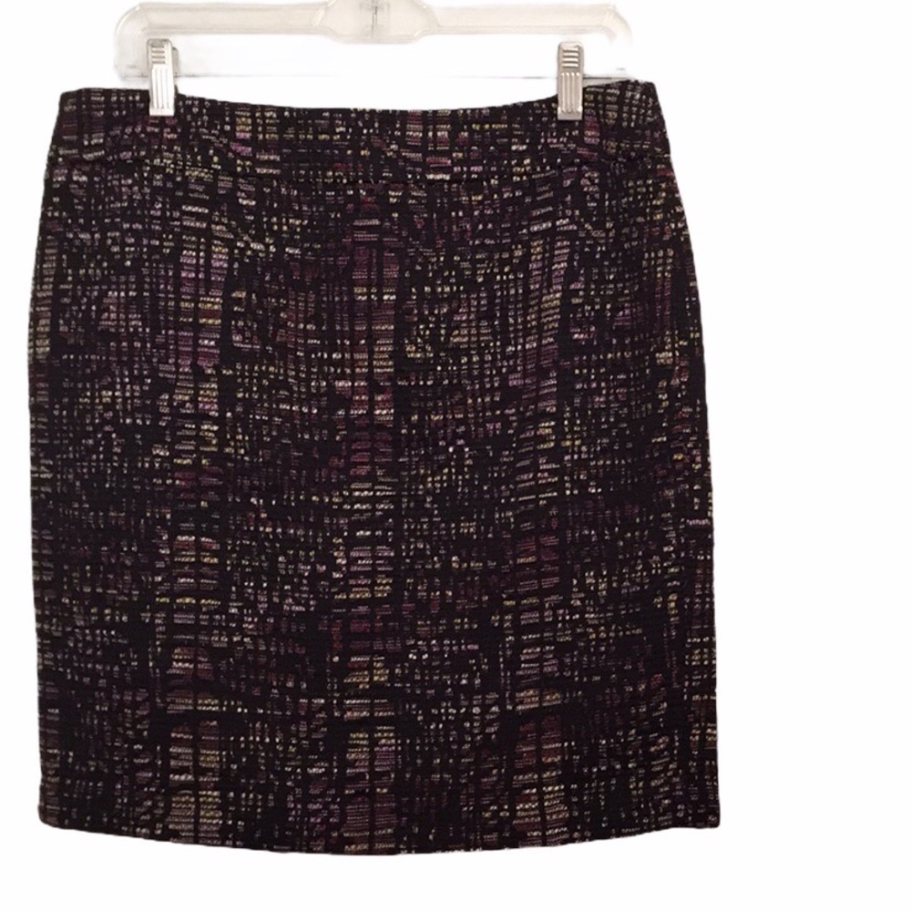 Ann Taylor Pencil Skirt Multicolored Abstract Woven Pattern Size 12P
